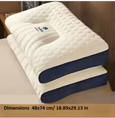 Oreiller cervical en latex avec effet massage – Confort ergonomique pour un sommeil profond et relaxant