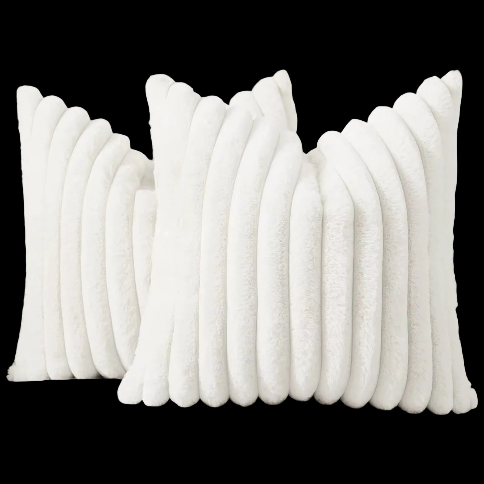 Housse de coussin en peluche 50 x 50 cm Housse de coussin douce et moelleuse à rayures 40 x 40 Housse de coussin de luxe Housse de coussin décorative pour canapé