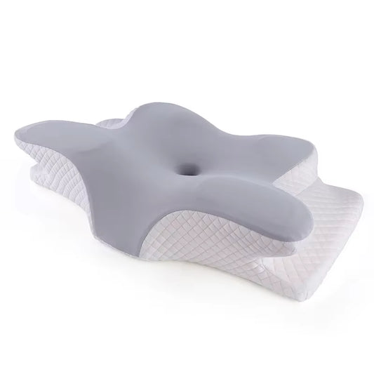 Oreiller cervical en mousse à mémoire de forme Oreillers ergonomiques Soutien orthopédique pour le cou Contour pour les personnes dormant sur le côté, sur le dos ou sur le ventre