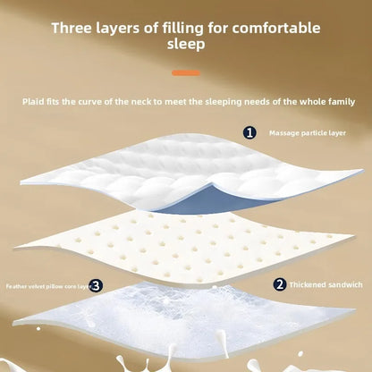 Oreiller cervical en latex avec effet massage – Confort ergonomique pour un sommeil profond et relaxant