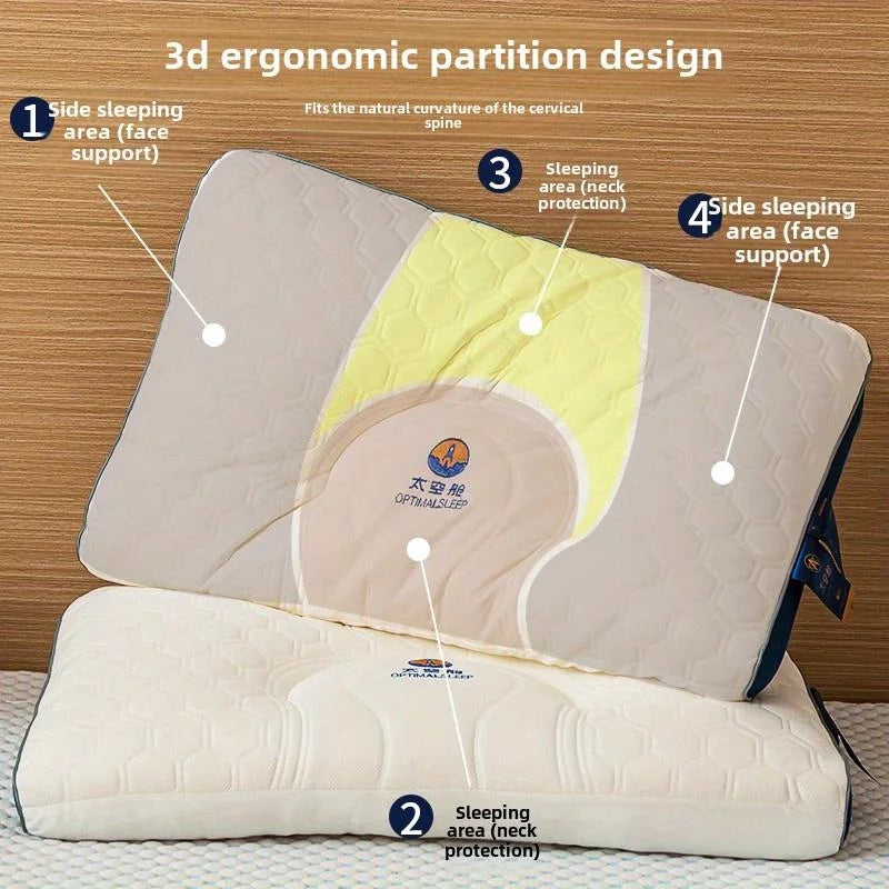 Oreiller cervical en latex avec effet massage – Confort ergonomique pour un sommeil profond et relaxant