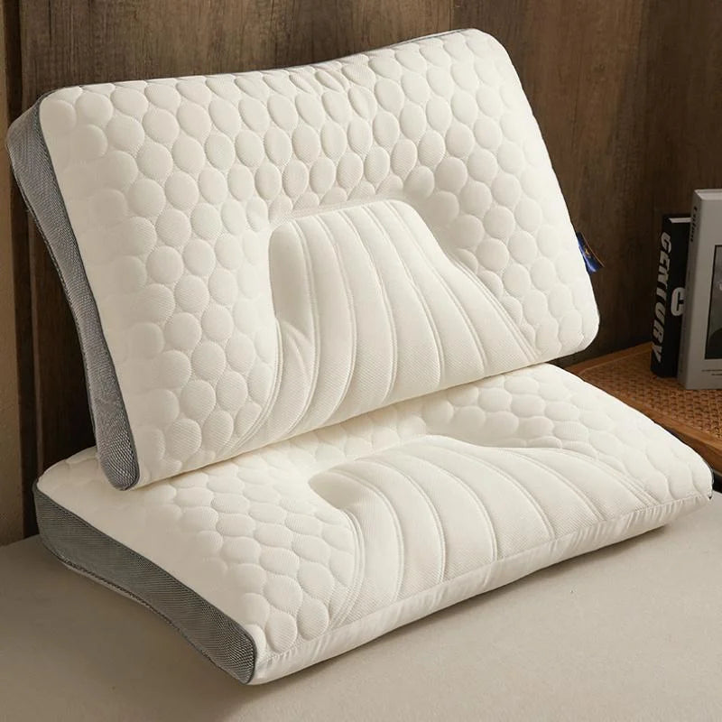 Oreiller cervical en latex avec effet massage – Confort ergonomique pour un sommeil profond et relaxant